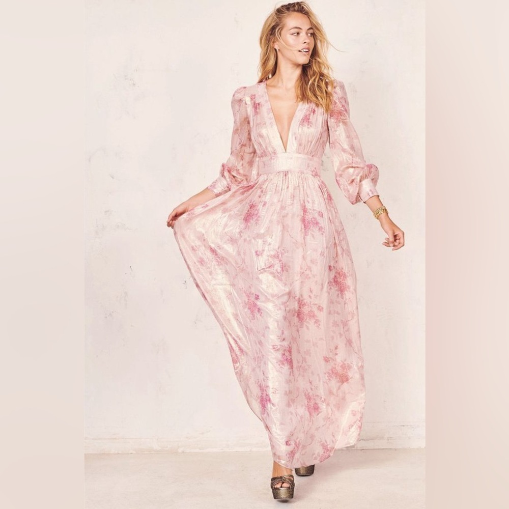 LoveShackFancy Cyrena Dress in Pale Rose Pink